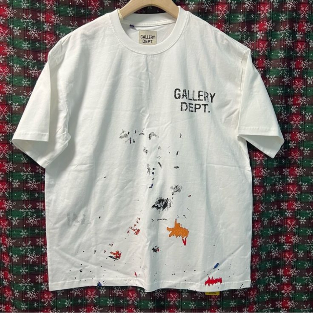 Gallery Dept White Tee with Colorful Paint Accents (Meet Up Only)!!!